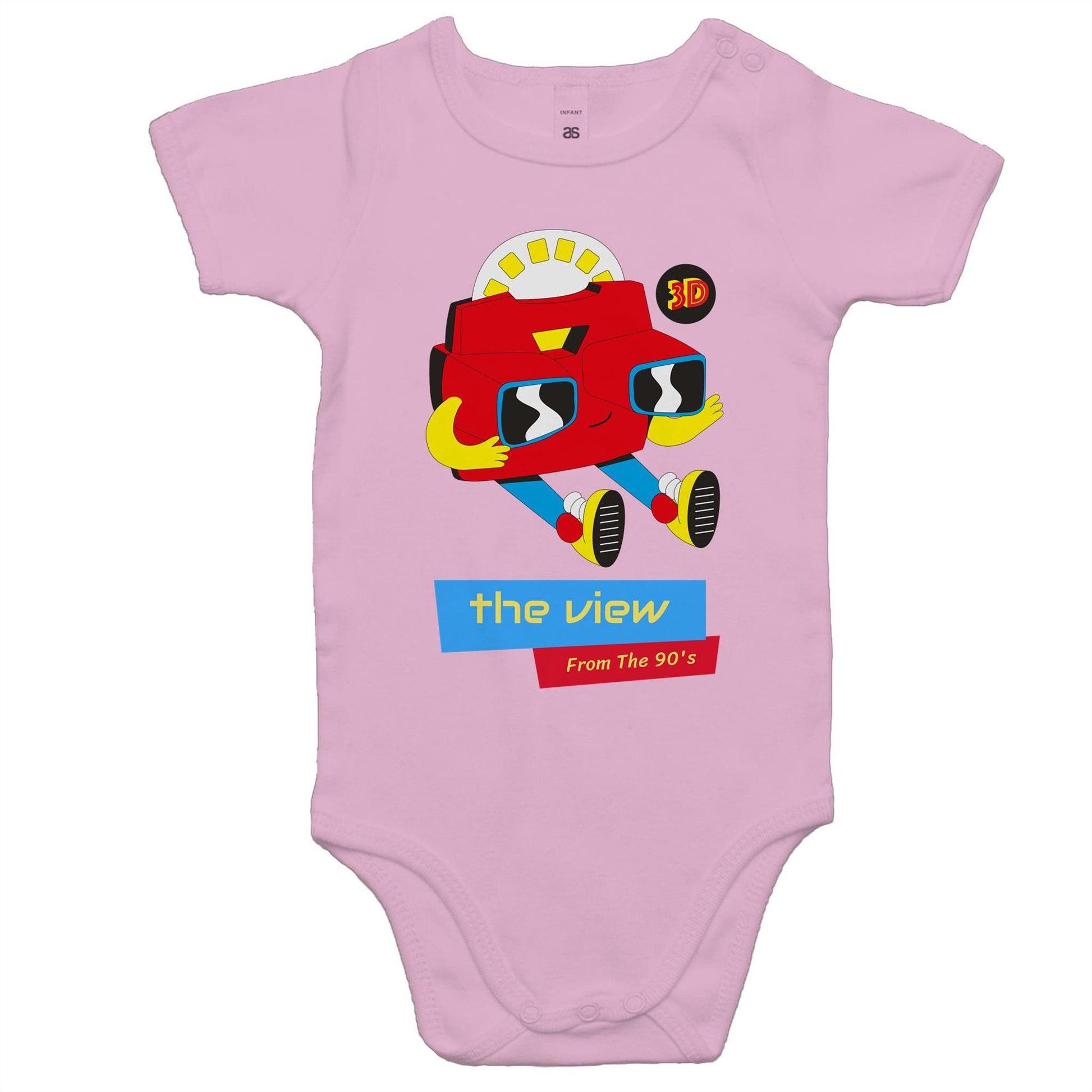 The View From The 90's - Baby Bodysuit Pink Baby Bodysuit Retro