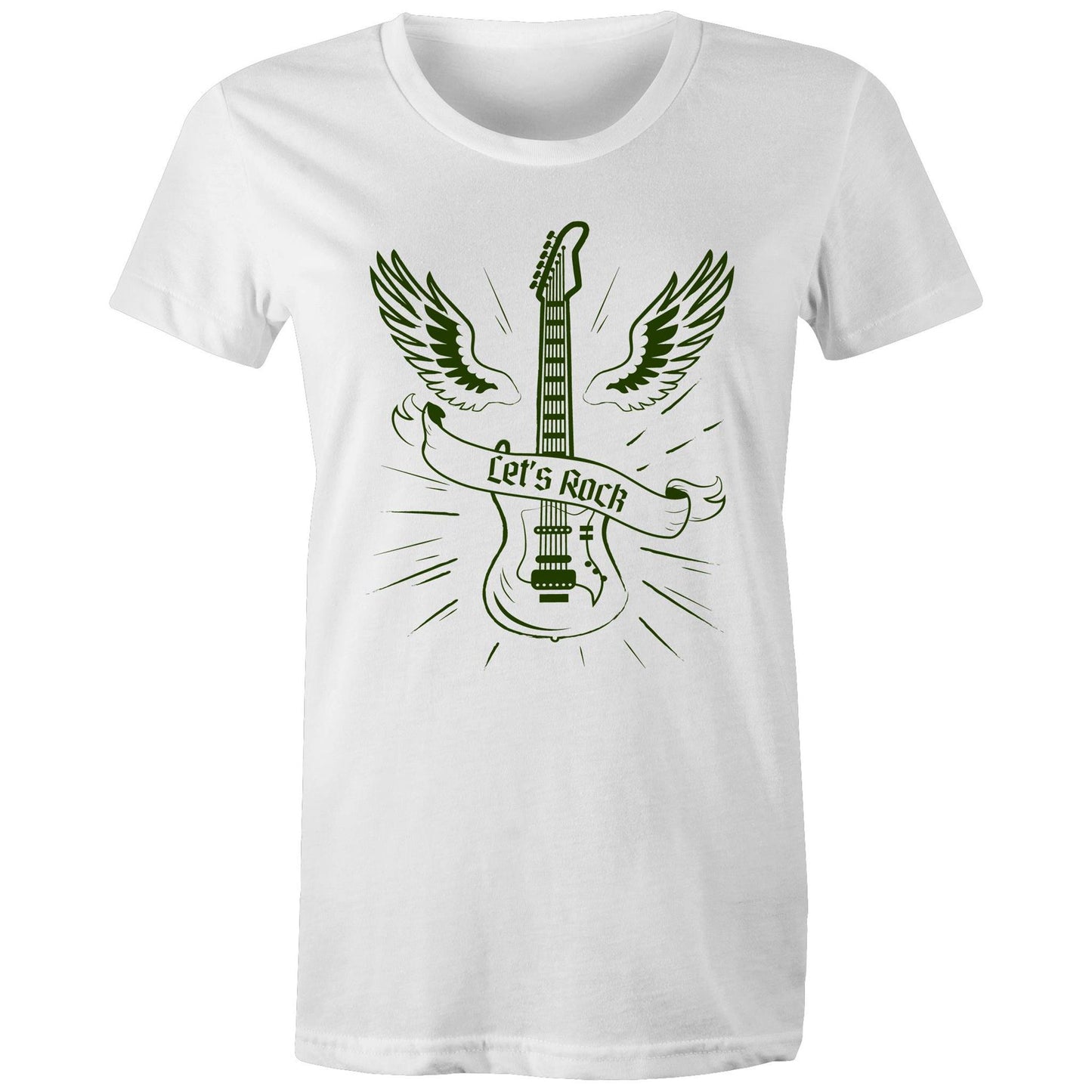 Let's Rock - Womens T-shirt White Womens T-shirt Music