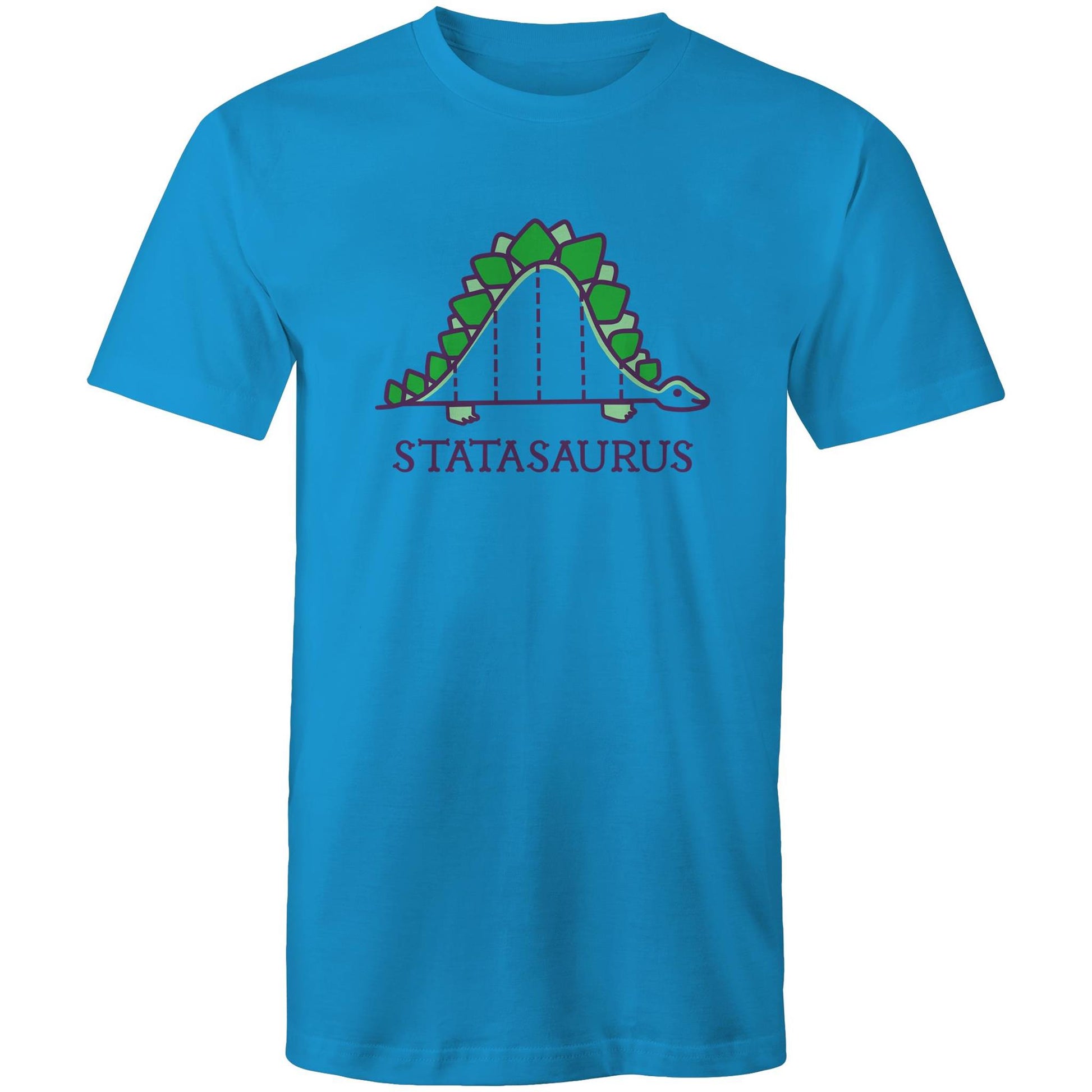 Statasaurus - Mens T-Shirt Arctic Blue Mens T-shirt animal Maths Science