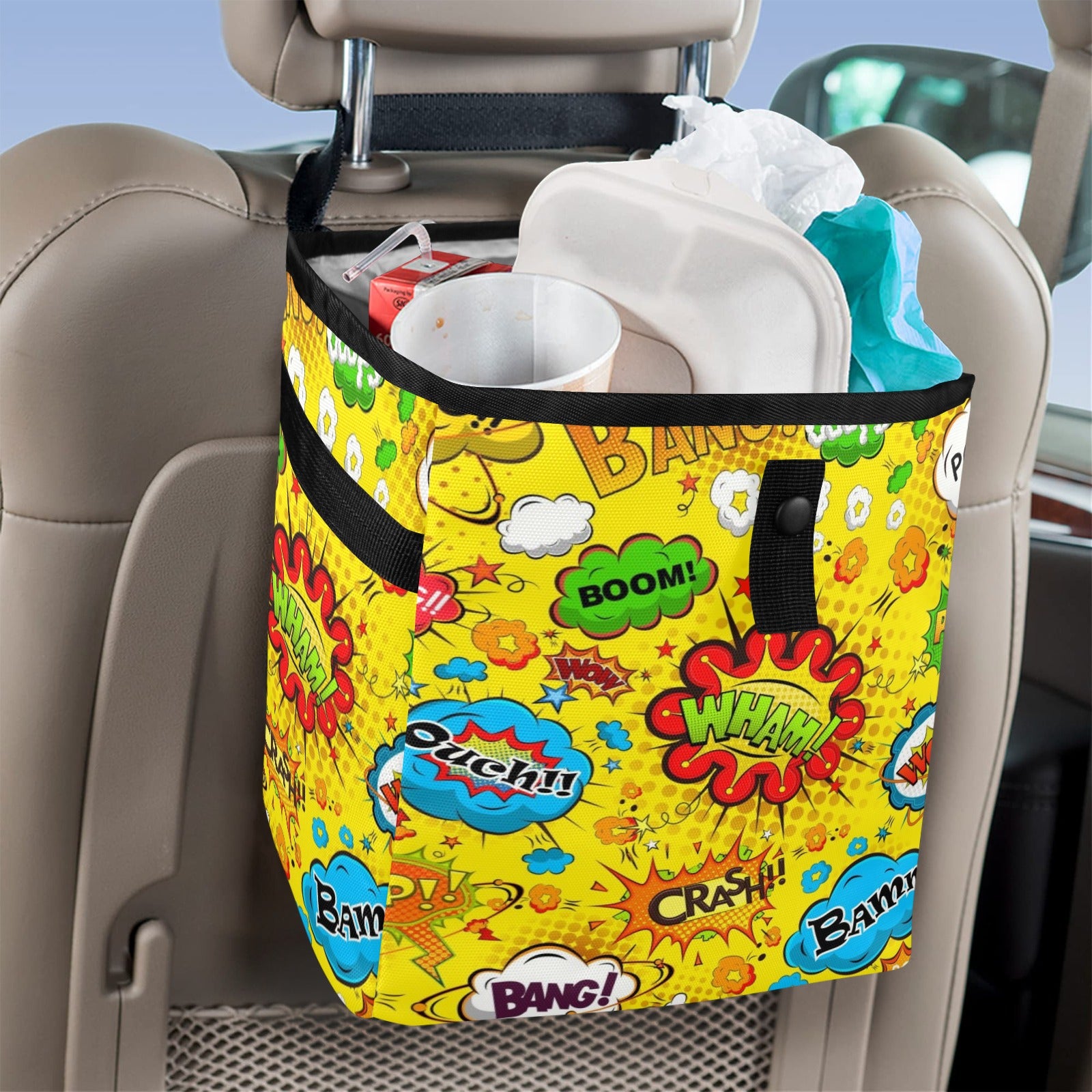 Comic Book Yellow - Car Trash Bag Car Trash Bag