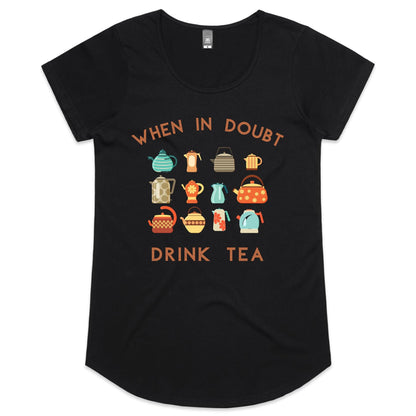 Drink Tea - Womens Scoop Neck T-Shirt Black Womens Scoop Neck T-shirt Tea Womens