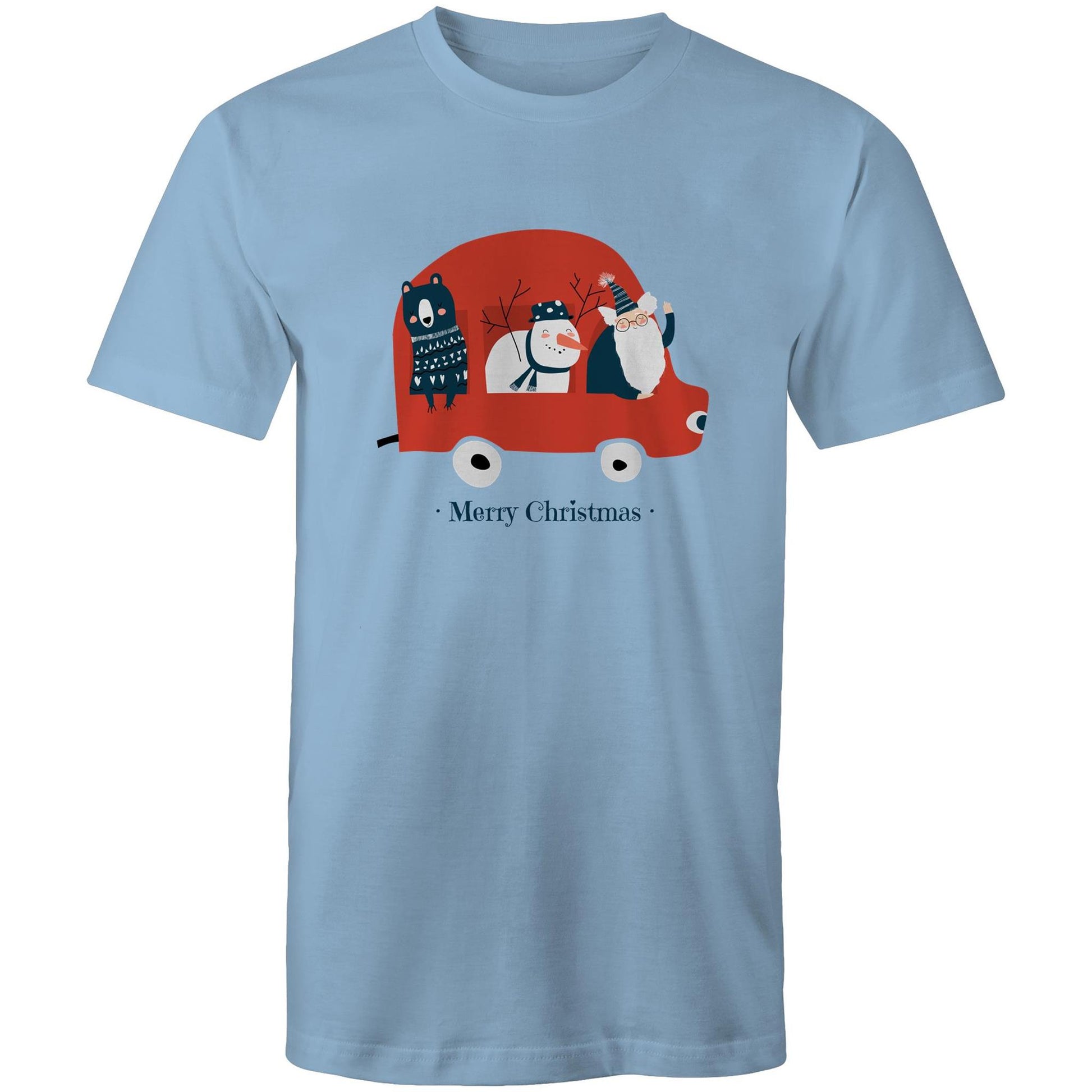 Santa Car - Mens T-Shirt Carolina Blue Christmas Mens T-shirt Merry Christmas