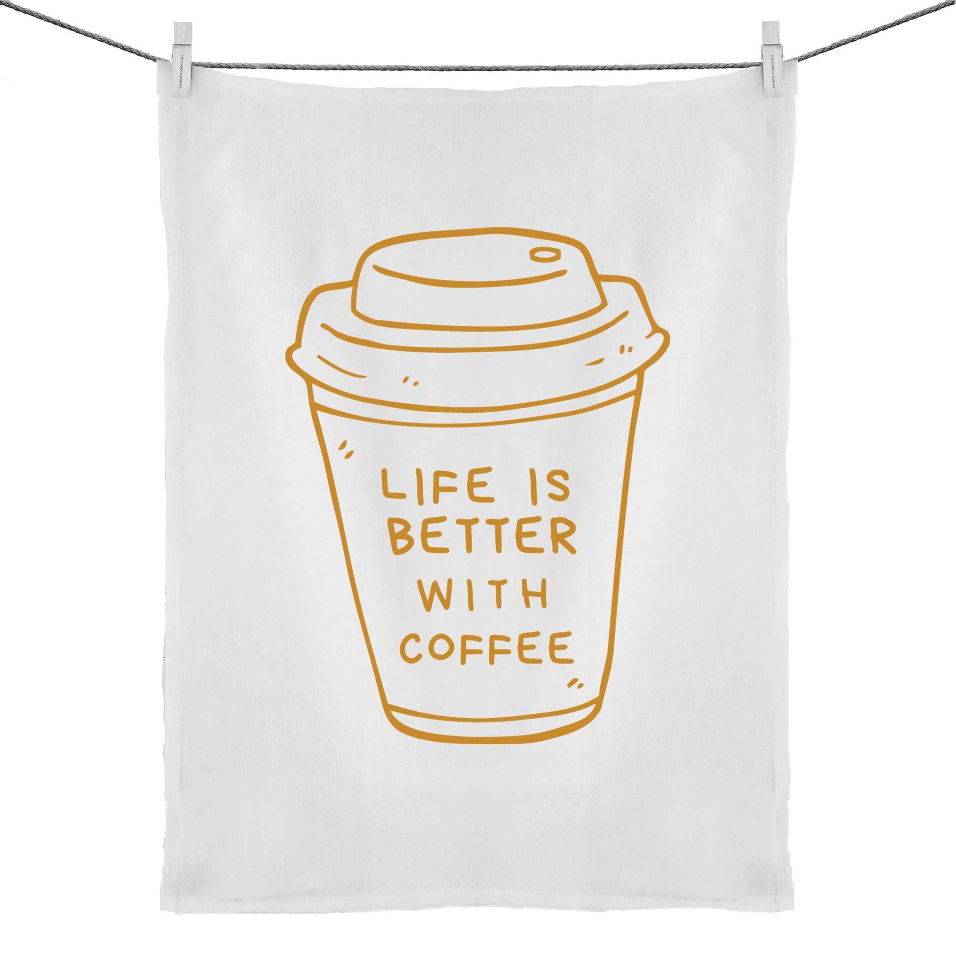 Life Is Better With Coffee - 50% Linen 50% Cotton Tea Towel Default Title Tea Towel