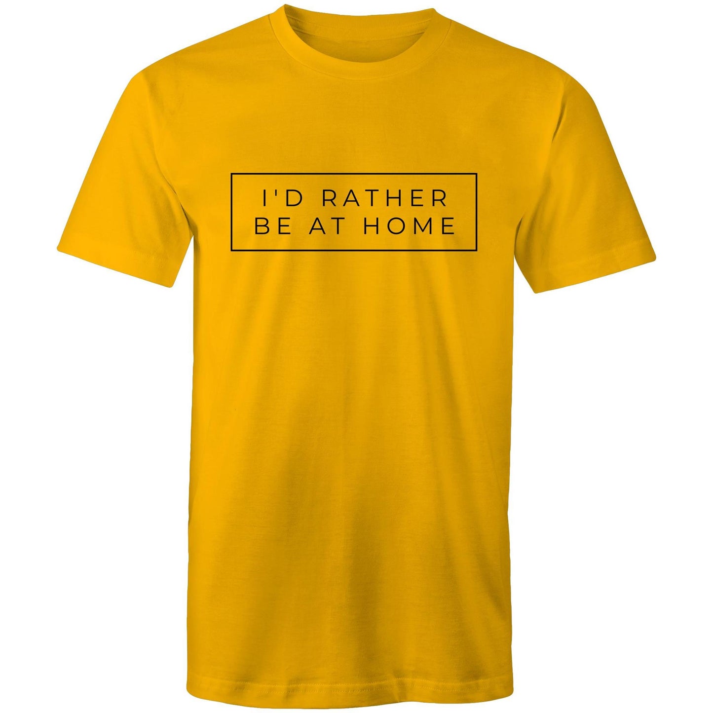 I'd Rather Be At Home - Mens T-Shirt Gold Mens T-shirt Funny