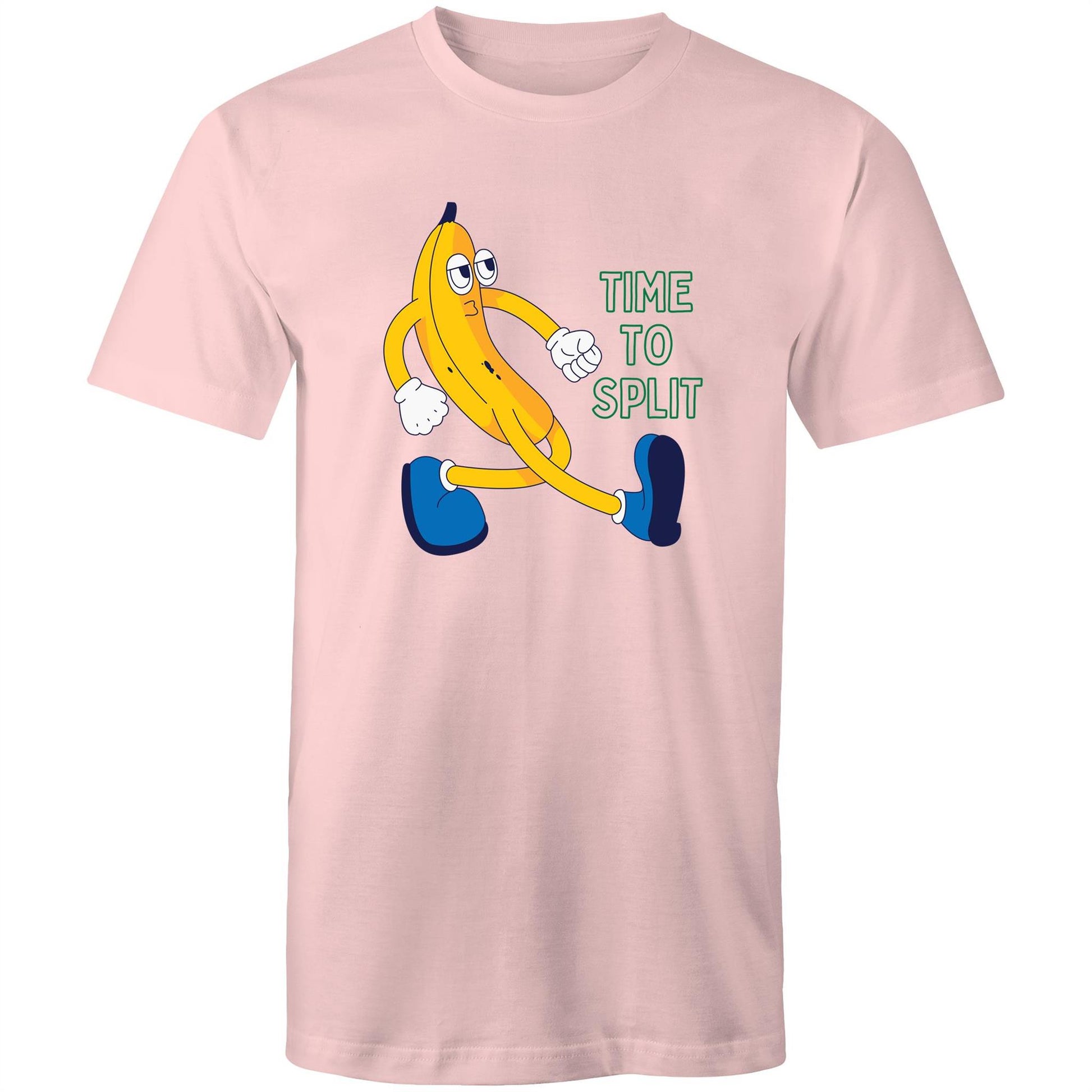 Banana, Time To Split - Mens T-Shirt Pink Mens T-shirt Funny