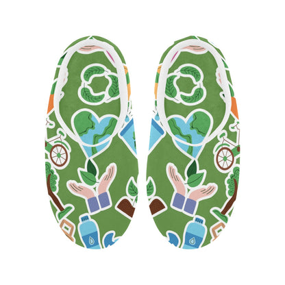 Earth Stickers - Women's Non-Slip Cotton Slippers Women's Non-Slip Cotton Slippers Environment