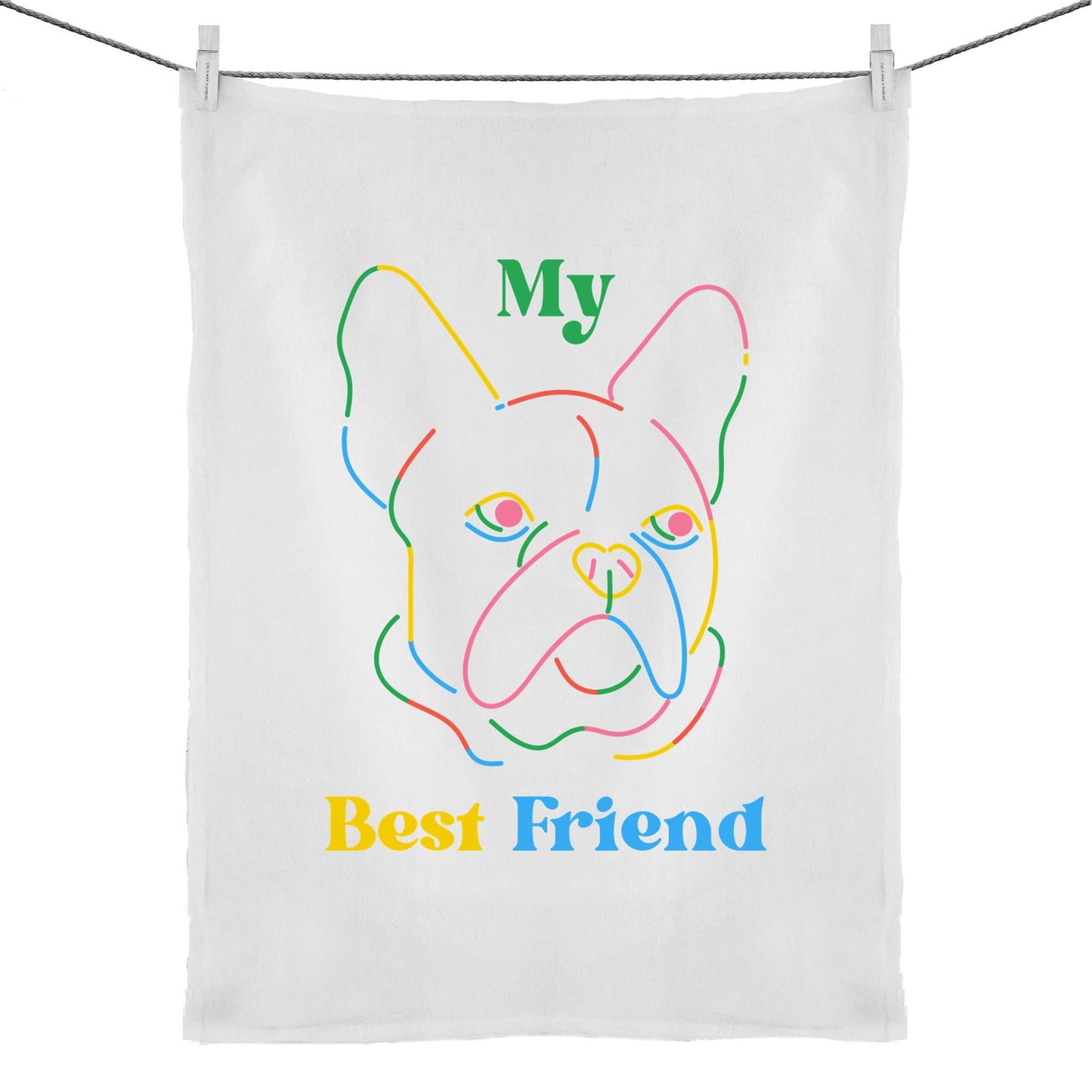 Dog, My Best Friend - 50% Linen 50% Cotton Tea Towel Default Title Tea Towel