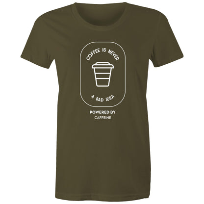 Powered By Caffeine - Women's T-shirt Army Womens T-shirt Coffee Womens