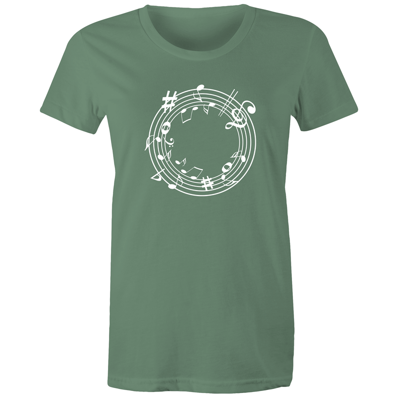 Music Circle - Women's T-shirt Sage Womens T-shirt Music Womens
