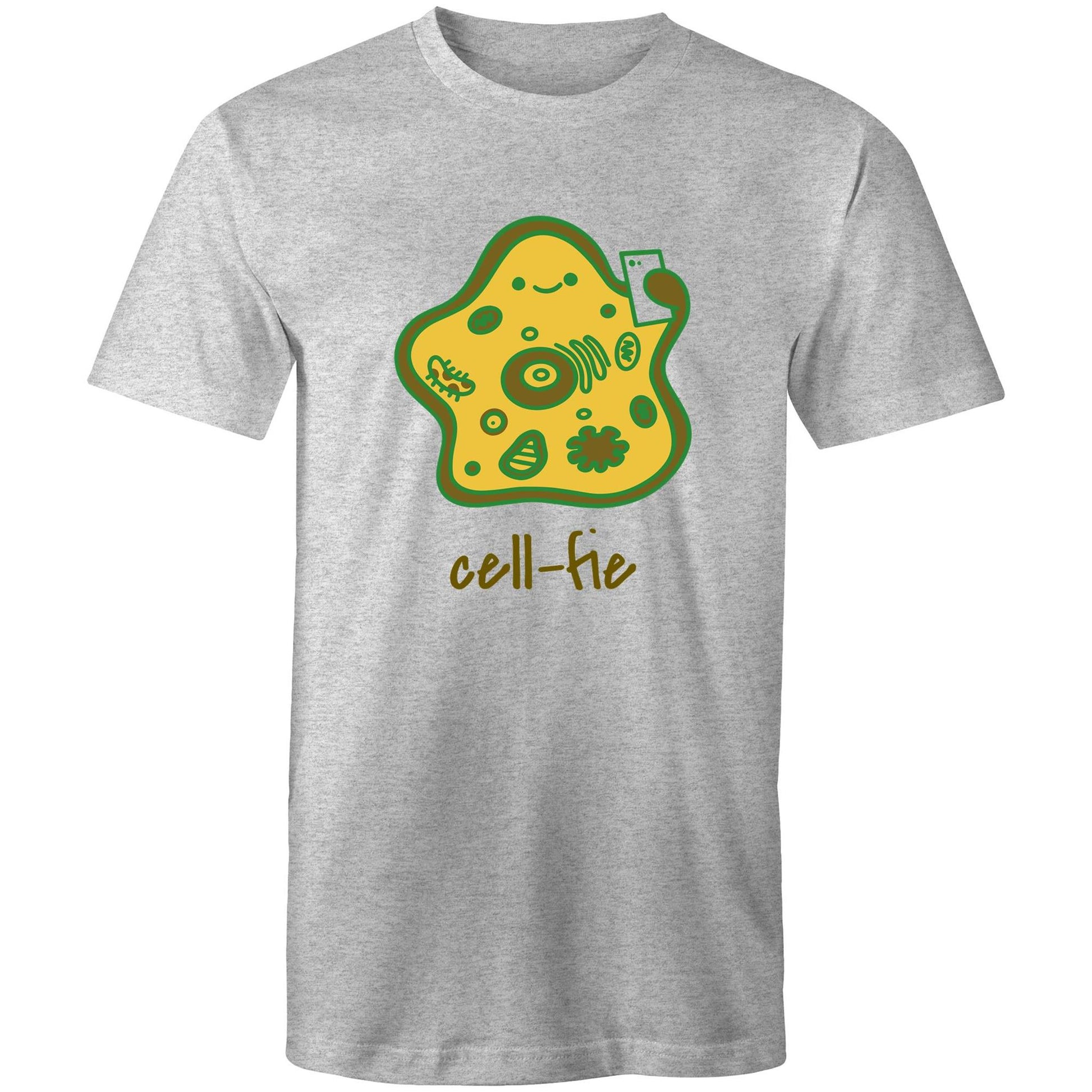 Cell-fie - Mens T-Shirt Grey Marle Mens T-shirt Science