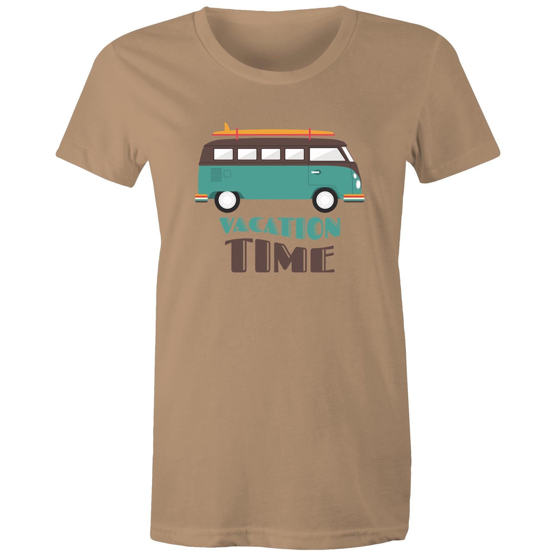 Vacation Time - Women's T-shirt Tan Womens T-shirt Retro Summer Womens