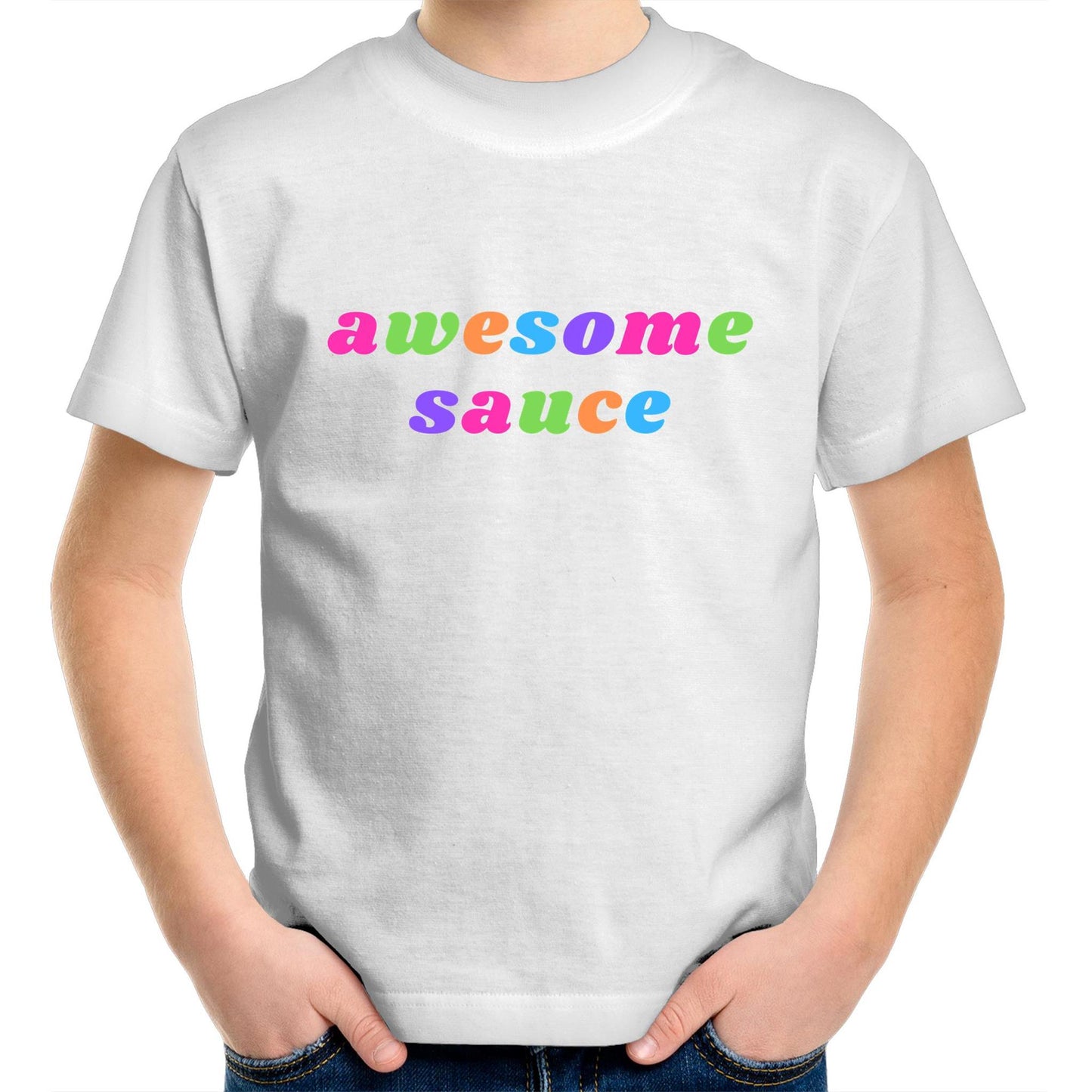 Awesome Sauce - Kids Youth Crew T-Shirt White Kids Youth T-shirt