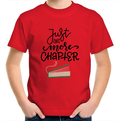 Just One More Chapter - Kids Youth Crew T-Shirt Red Kids Youth T-shirt Reading