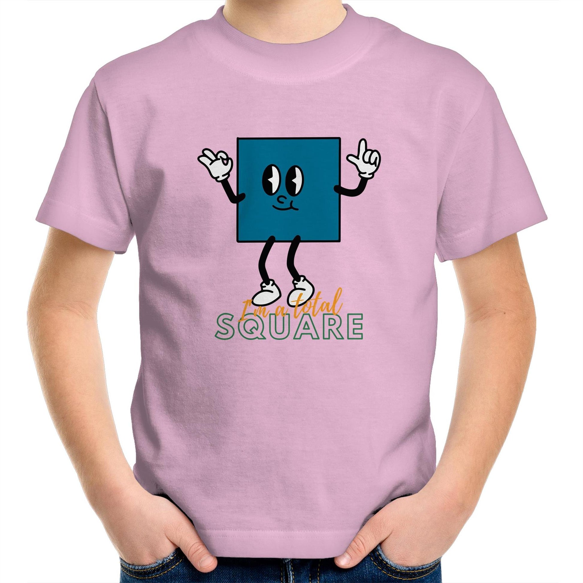 I'm A Total Square - Kids Youth Crew T-Shirt Pink Kids Youth T-shirt Funny Science