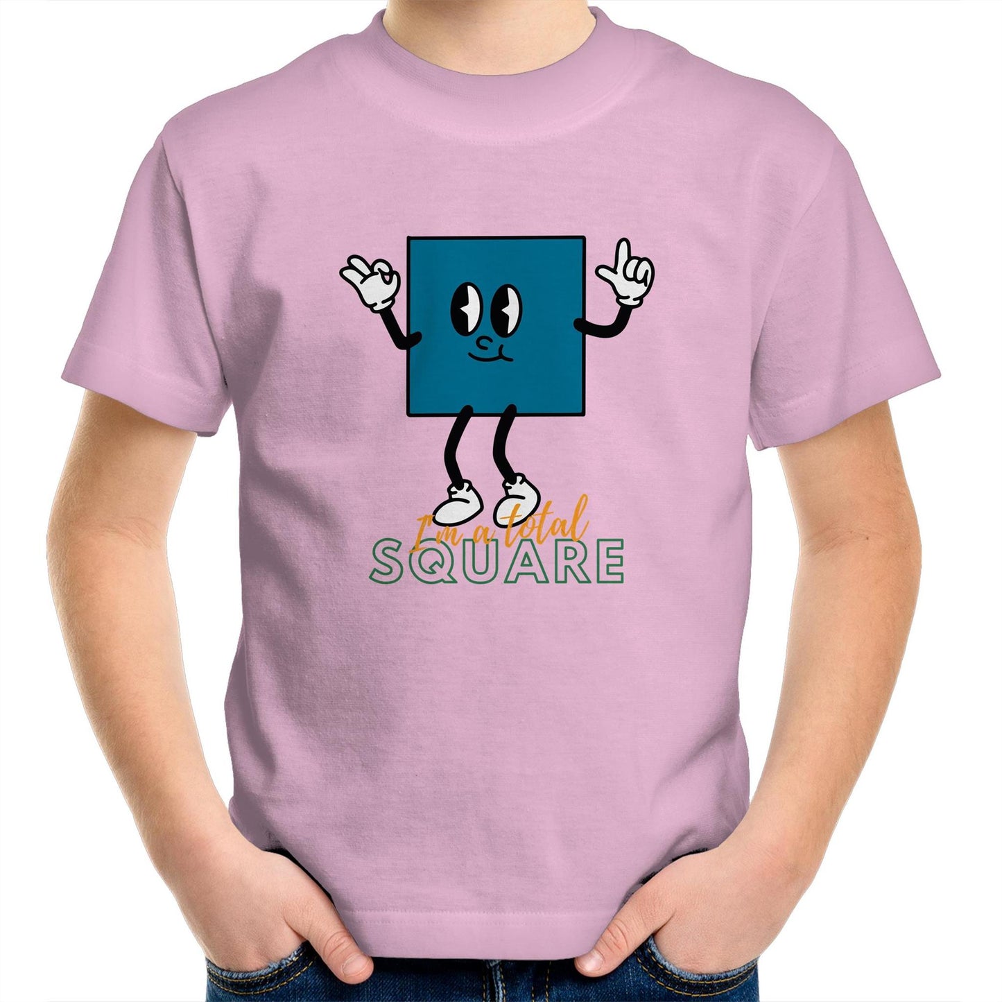 I'm A Total Square - Kids Youth Crew T-Shirt Pink Kids Youth T-shirt Funny Maths Science