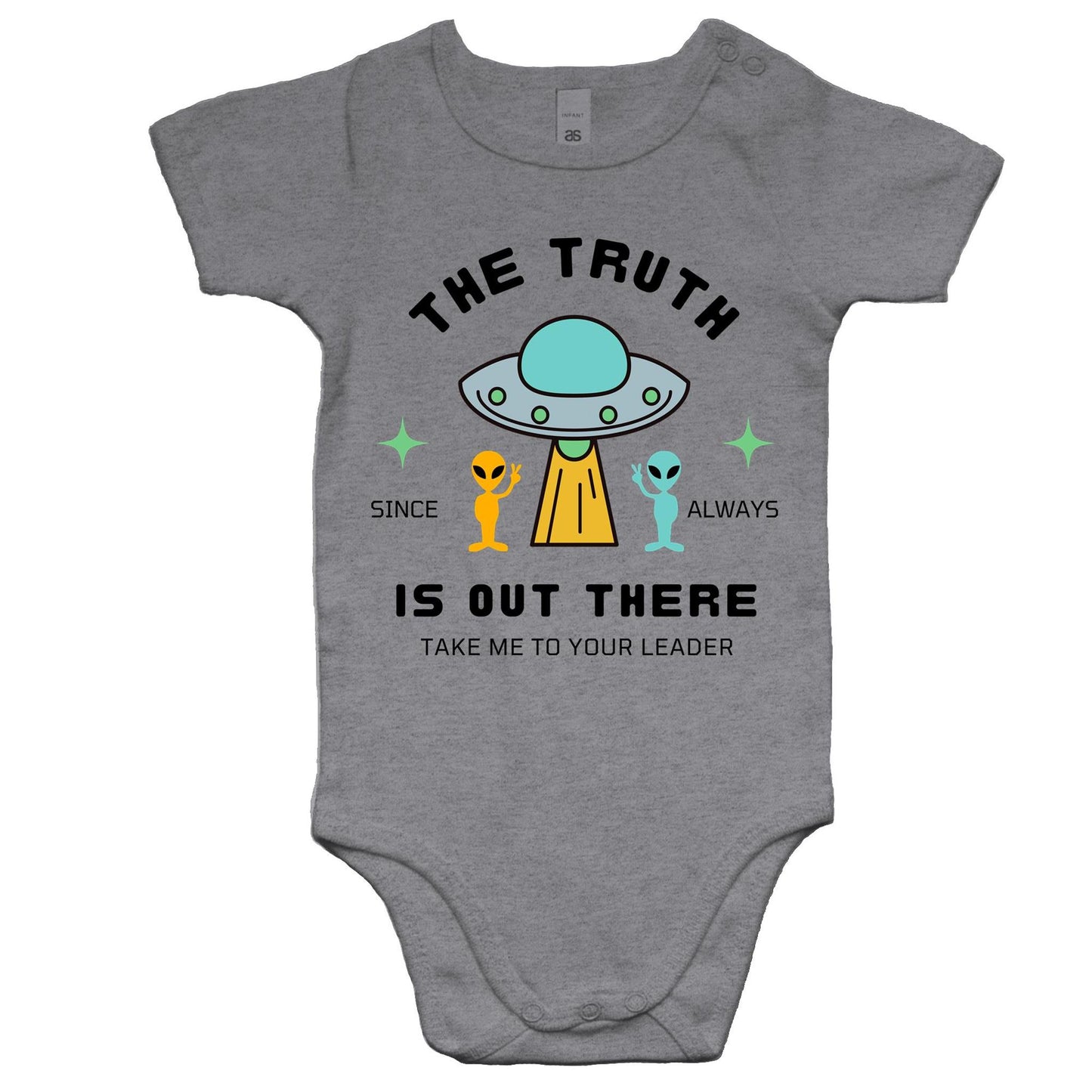 The Truth Is Out There - Baby Bodysuit Grey Marle Baby Bodysuit Sci Fi