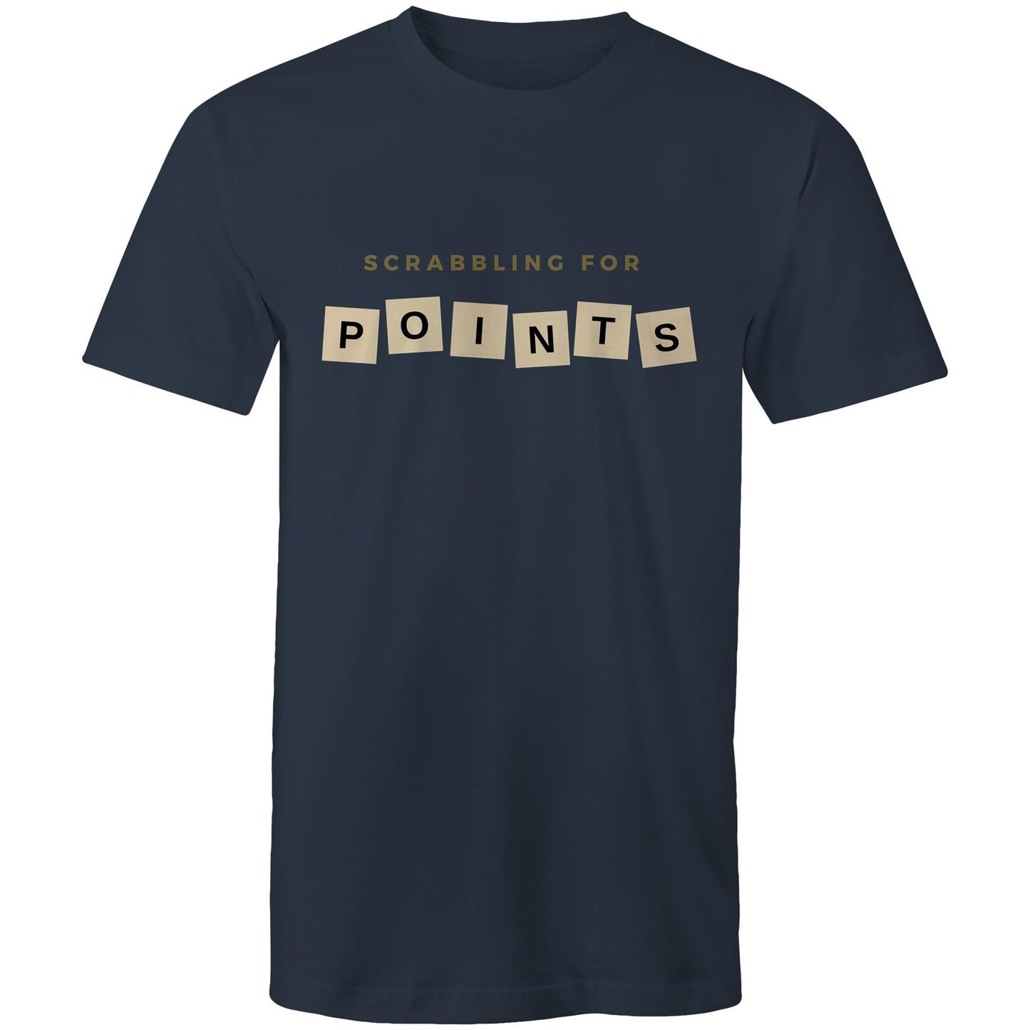 Scrabbling For Points - Mens T-Shirt Navy Mens T-shirt Games