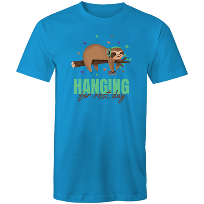 Hanging For Rest Day - Short Sleeve T-shirt Arctic Blue Fitness T-shirt Fitness Mens Womens