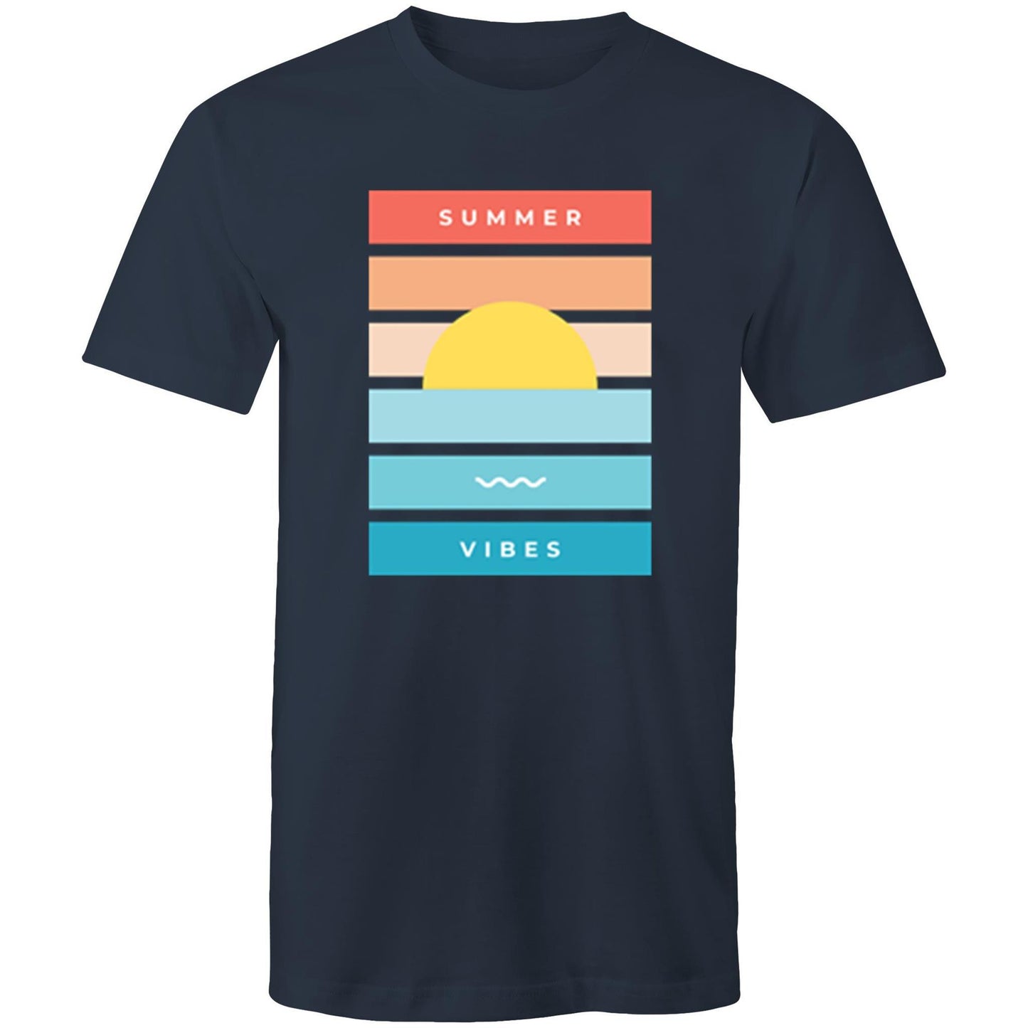 Summer Vibes - Mens T-Shirt Navy Mens T-shirt Mens Retro Summer