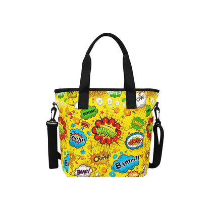 Comic Book Yellow - Tote Bag with Shoulder Strap Nylon Tote Bag