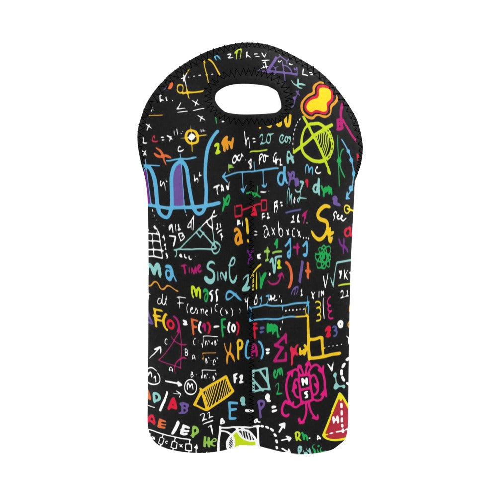 Math Scribbles - 2-Bottle Neoprene Wine Bag 2 Bottle Wine Bag Printed Offshore