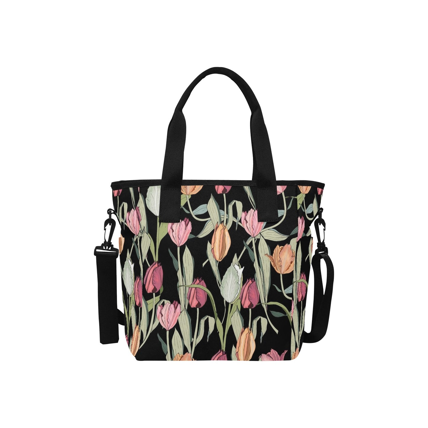 Tulips - Tote Bag with Shoulder Strap Nylon Tote Bag
