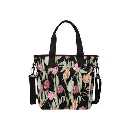 Tulips - Tote Bag with Shoulder Strap Nylon Tote Bag