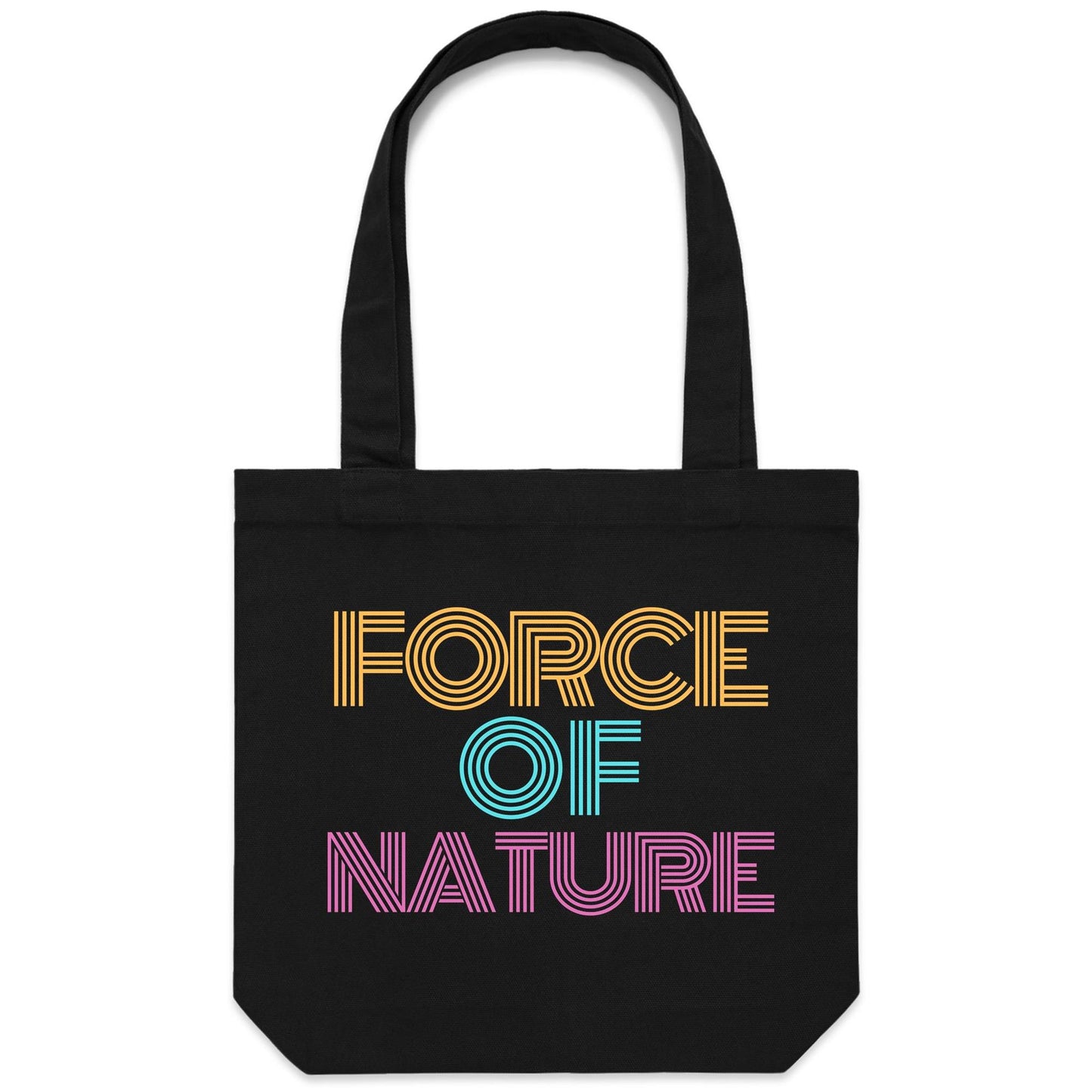 Force Of Nature - Canvas Tote Bag Black One-Size Tote Bag