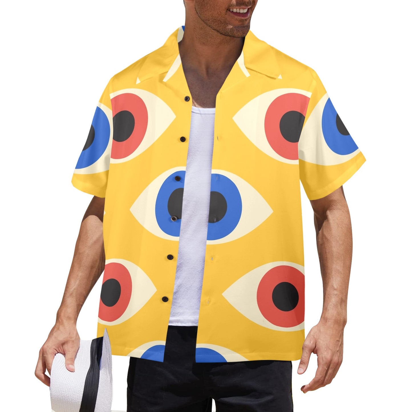 Eyes on Yellow - Mens Hawaiian Shirt Mens Hawaiian Shirt