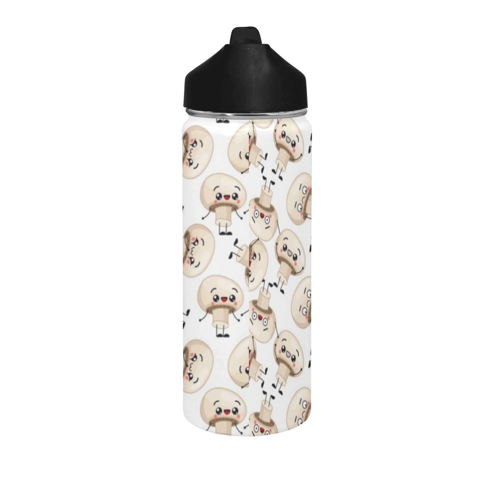 Cute Mushrooms Insulated Water Bottle with Straw Lid (18 oz) Insulated Water Bottle with Straw Lid Printed Offshore