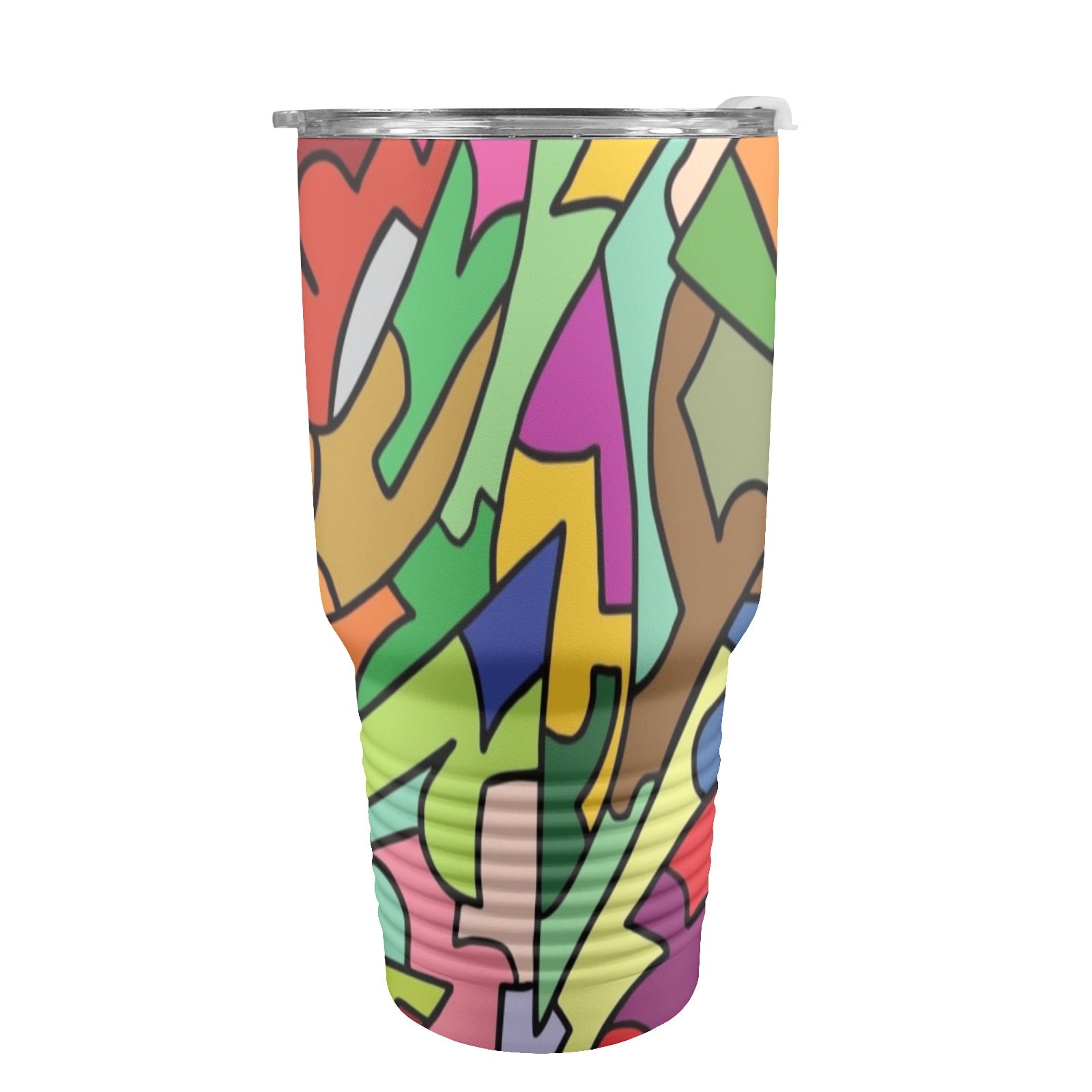 Bright Abstract - 30oz Insulated Stainless Steel Mobile Tumbler 30oz Insulated Stainless Steel Mobile Tumbler