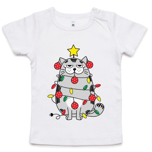 Christmas Cat - Baby T-shirt White Christmas Baby T-shirt Merry Christmas