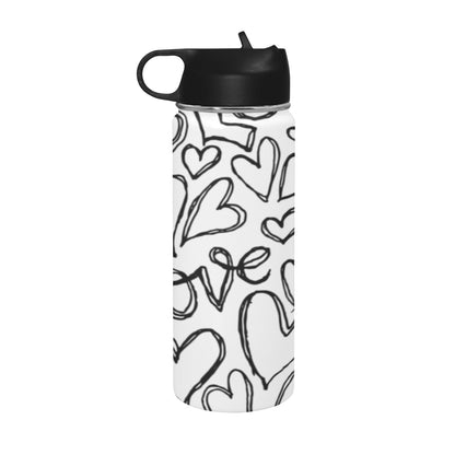 Love Insulated Water Bottle with Straw Lid (18 oz) Insulated Water Bottle with Straw Lid Printed Offshore