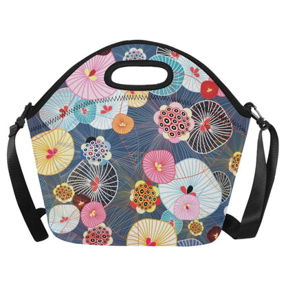 Abstract Floral - Neoprene Lunch Bag/Large Neoprene Lunch Bag/Large Plants Printed Offshore