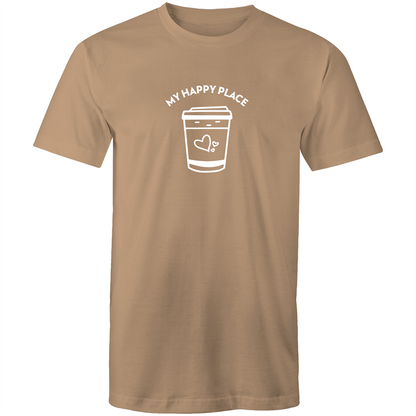 My Happy Place - Mens T-Shirt Tan Mens T-shirt Coffee Mens