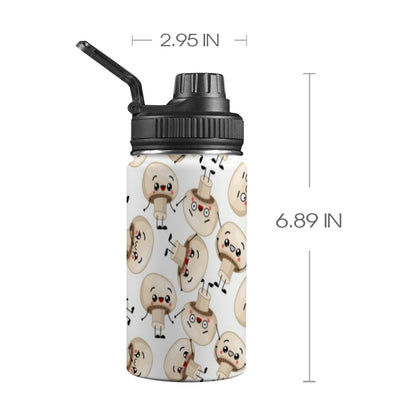 Cute Mushrooms - Kids Water Bottle with Chug Lid (12 oz) Kids Water Bottle with Chug Lid