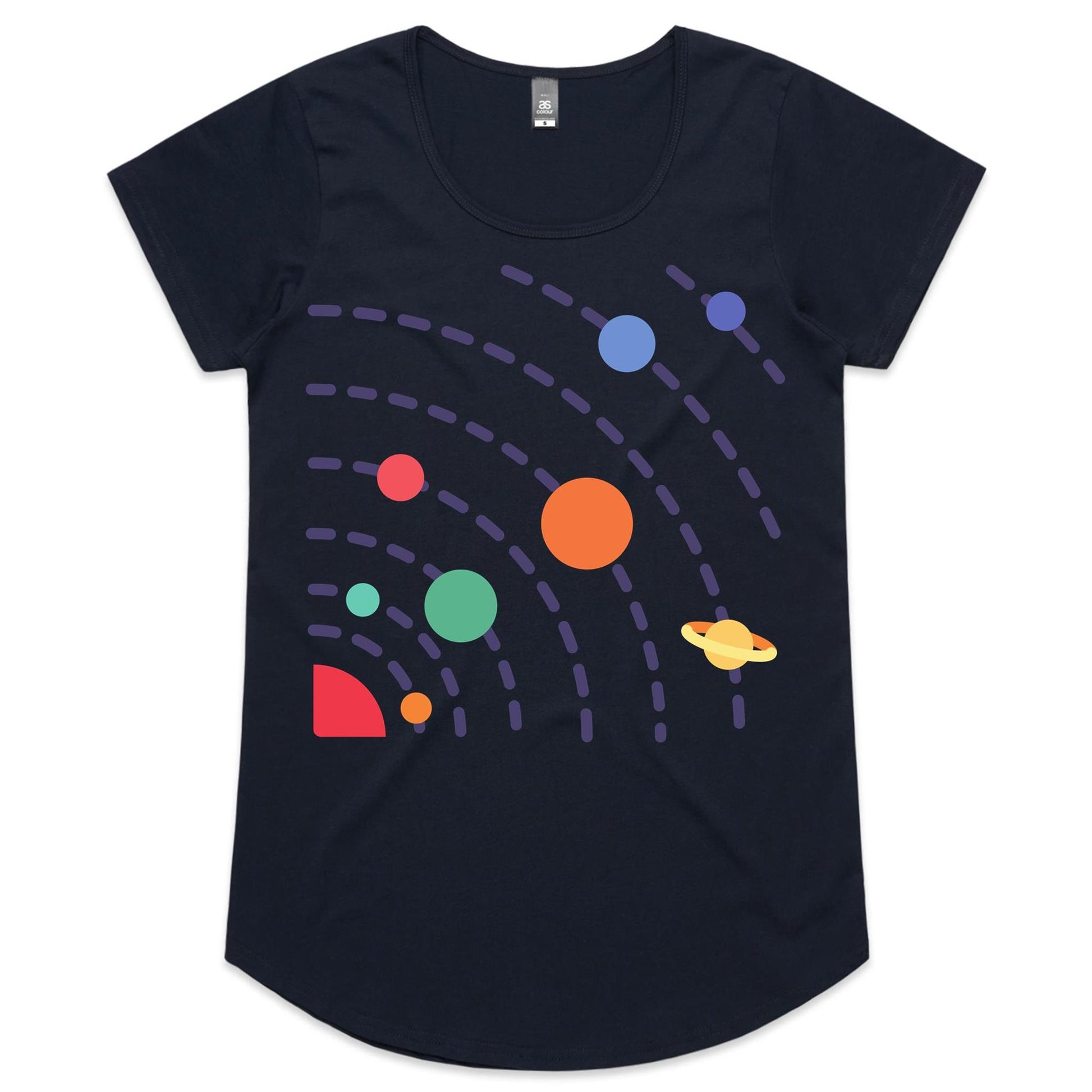 Solar System - Womens Scoop Neck T-Shirt Navy Womens Scoop Neck T-shirt Space Womens