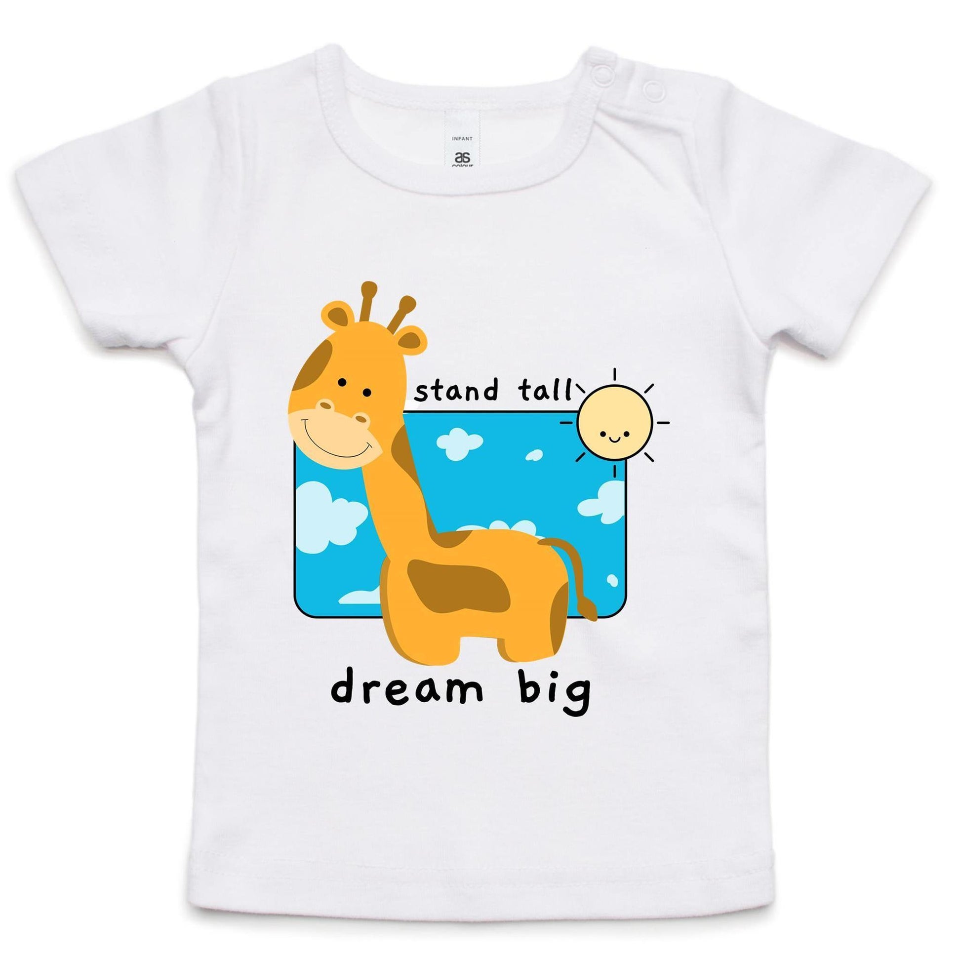 Stand Tall, Dream Big - Baby T-shirt White Baby T-shirt animal kids