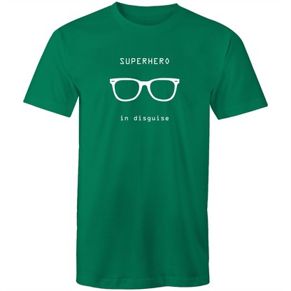 Superhero In Disguise - Mens T-Shirt Kelly Green Mens T-shirt comic Funny Mens