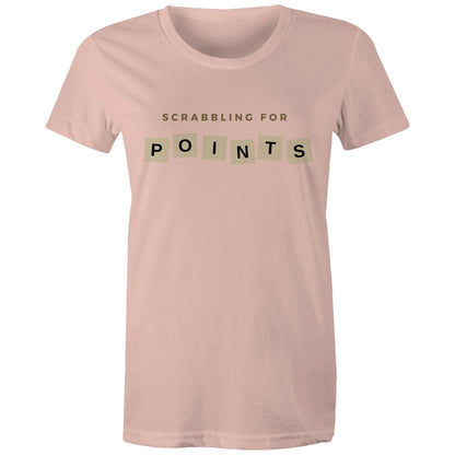 Scrabbling For Points - Womens T-shirt Pale Pink Womens T-shirt Games