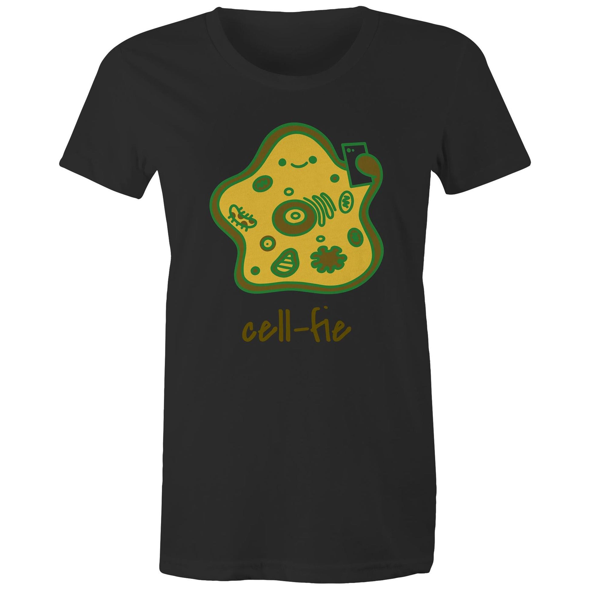 Cell-fie - Womens T-shirt Black Womens T-shirt Science
