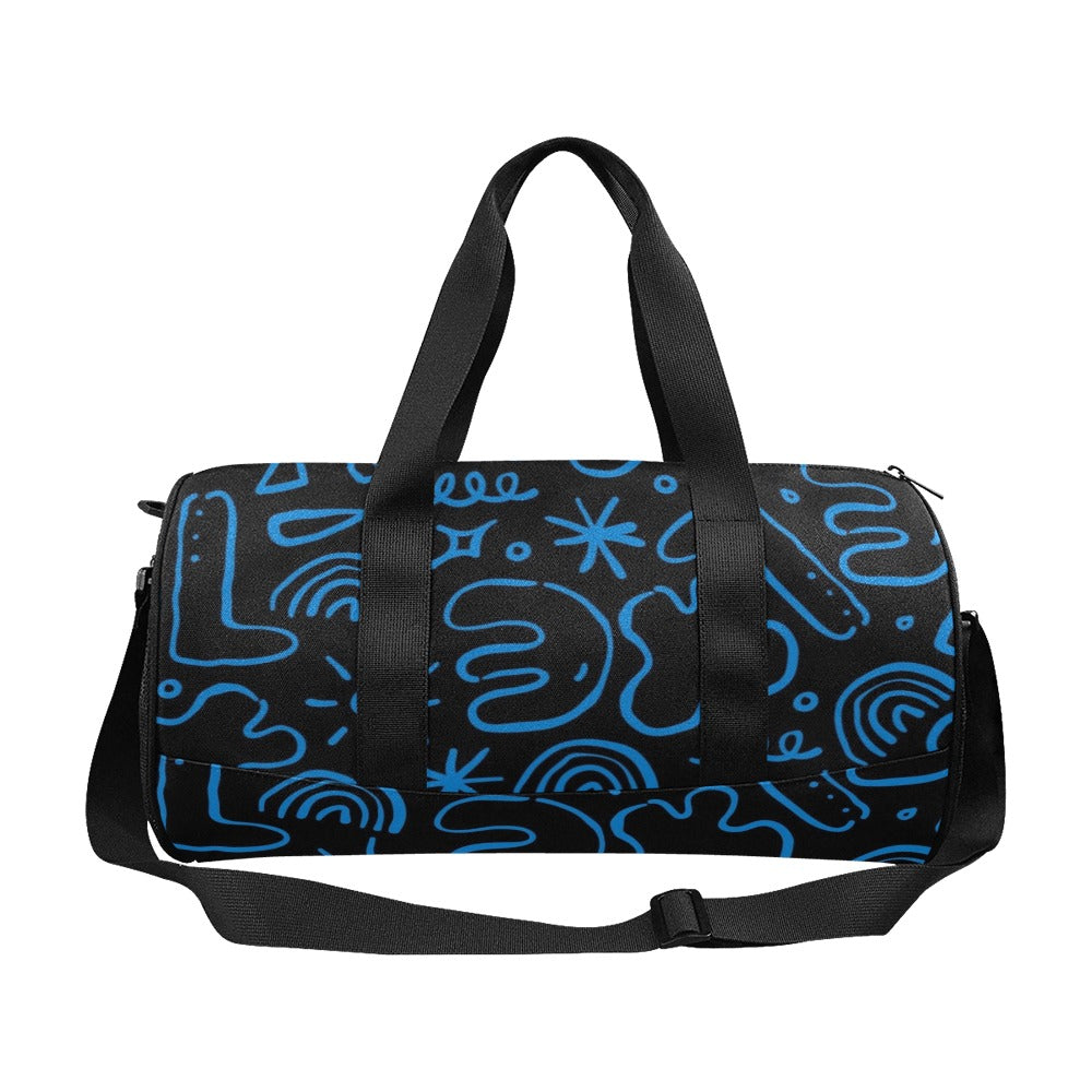 Blue Squiggle - Duffle Bag Round Duffle Bag