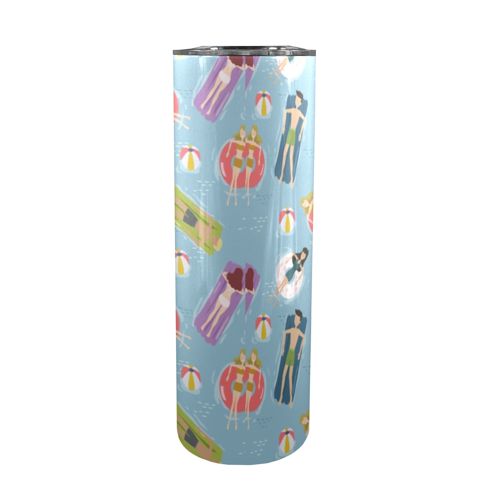 Beach Float - 20oz Tall Skinny Tumbler with Lid and Straw 20oz Tall Skinny Tumbler with Lid and Straw Printed Offshore