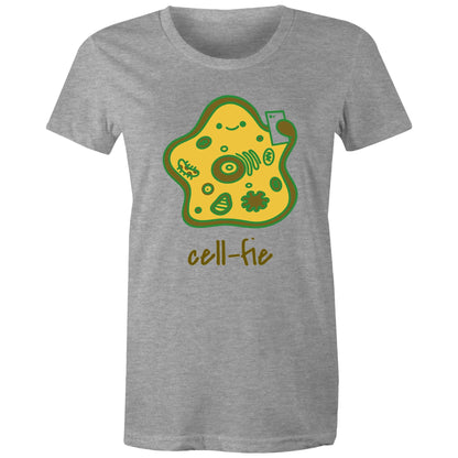 Cell-fie - Womens T-shirt Grey Marle Womens T-shirt Science