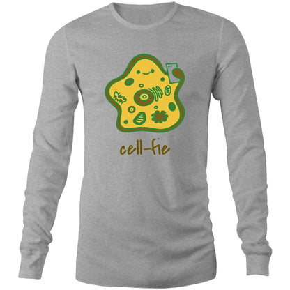 Cell-fie Long Sleeve T-Shirt Grey Marle Unisex Long Sleeve T-shirt Science