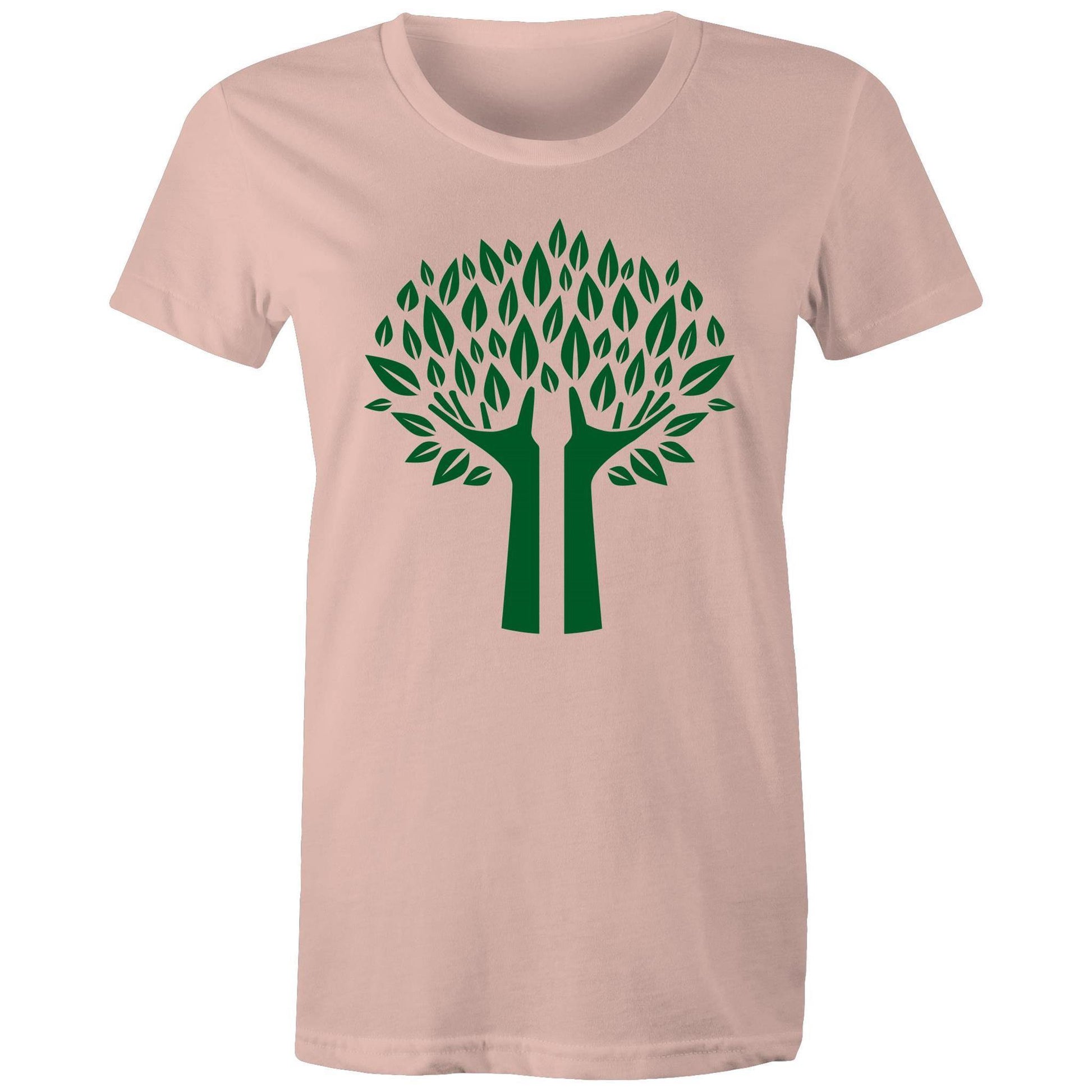 Green Tree - Women's Maple Tee Pale Pink Womens T-shirt Environment Plants Womens