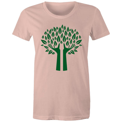 Green Tree - Women's Maple Tee Pale Pink Womens T-shirt Environment Plants Womens