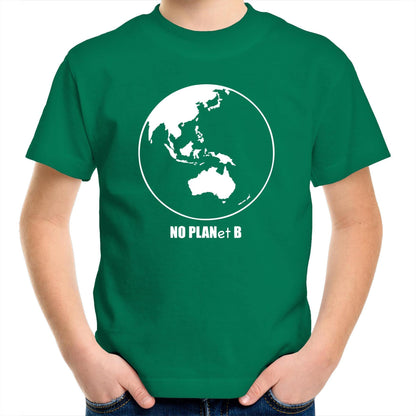 No Planet B - Kids Youth Crew T-Shirt Kelly Green Kids Youth T-shirt Environment