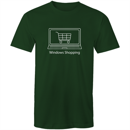 Windows Shopping - Mens T-Shirt Forest Green Mens T-shirt Funny Mens