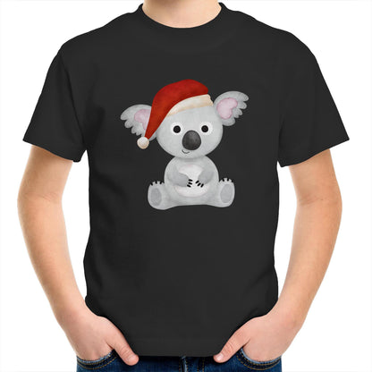 Christmas Koala - Kids Youth Crew T-Shirt Black Christmas Kids T-shirt Merry Christmas